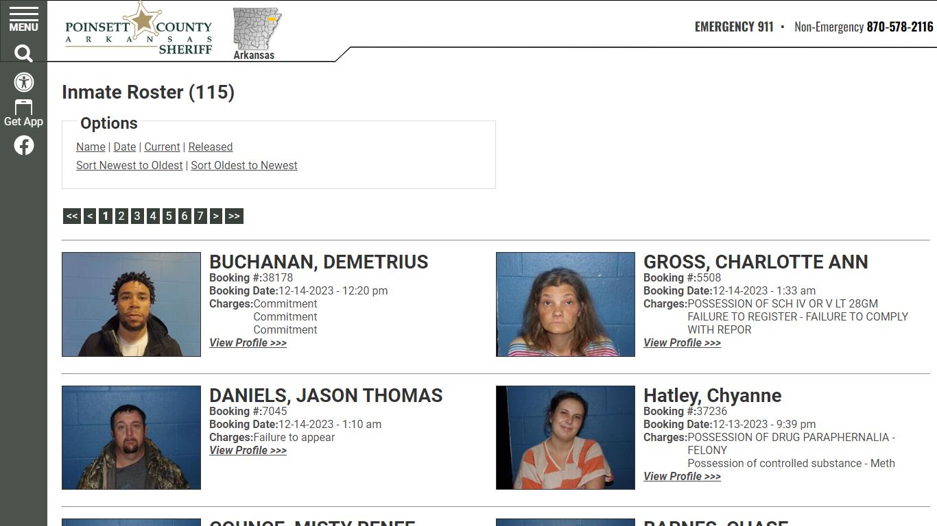 Inmate Roster (107) - Poinsett County Sheriff's Office